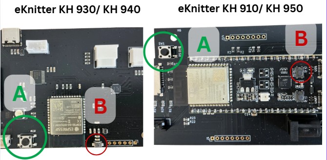 eKnitter controller board buttons A and B for KH 930, KH 940, KH 910 and KH 950