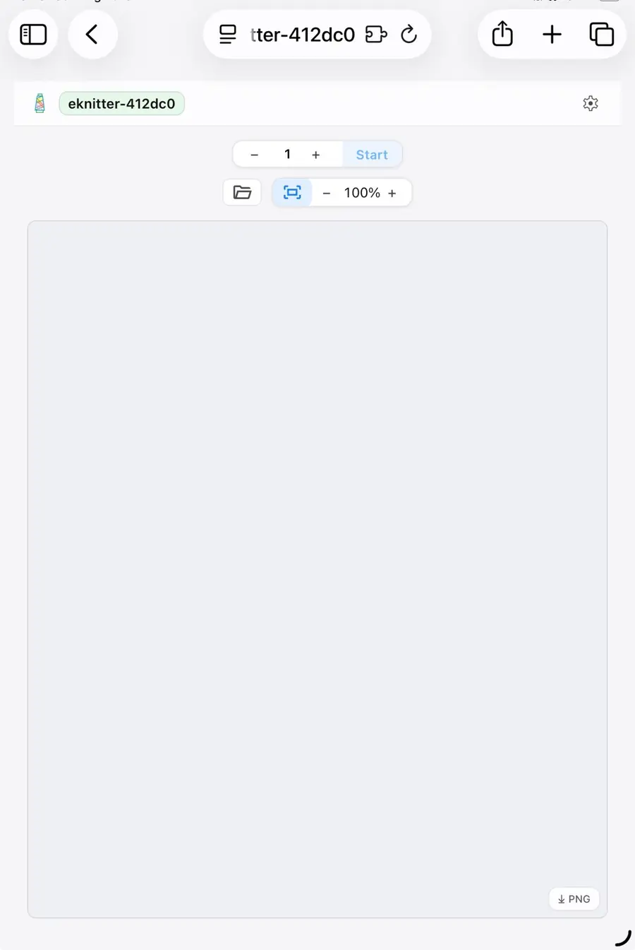Open the eKnitter WebApp after Wi-Fi setup